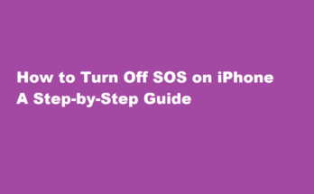 how to turn off sos on iphone