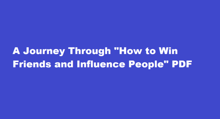 how to win friends and influence people pdf