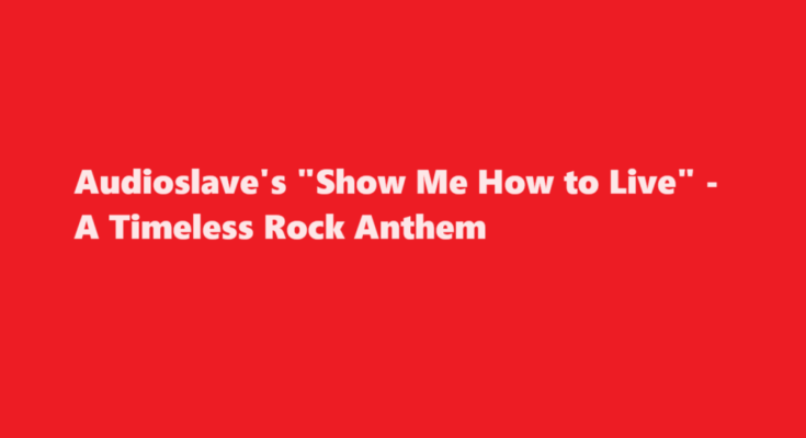 audioslave show me how to live