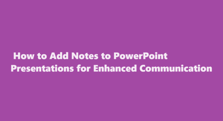 how to add notes to powerpoint