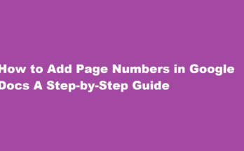 how to add page numbers in google docs