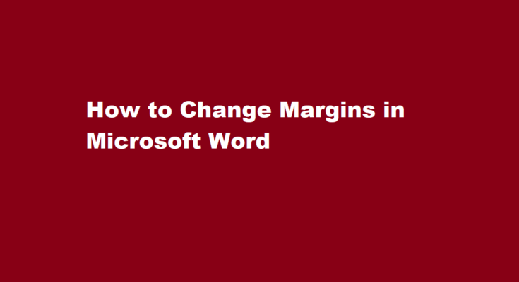 how to change margins in word