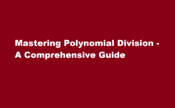 how to divide polynomials