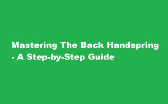 how to do a back handspring