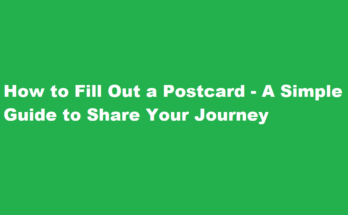 how to fill out a postcard