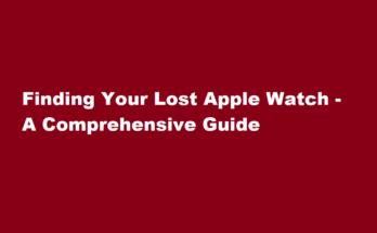 how to find apple watch