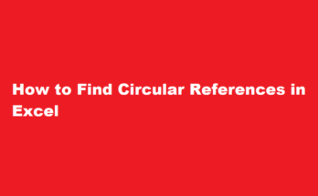 how to find circular references in excel