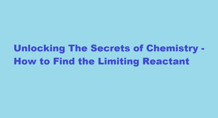 how to find limiting reactant