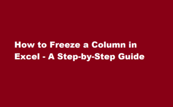 how to freeze a column in excel
