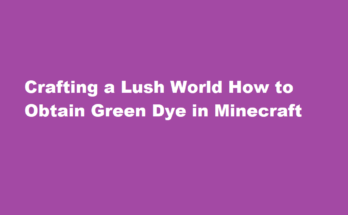 how to get green dye in minecraft