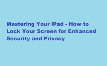 how to lock screen on ipad
