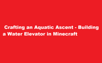how to make an elevator in minecraft