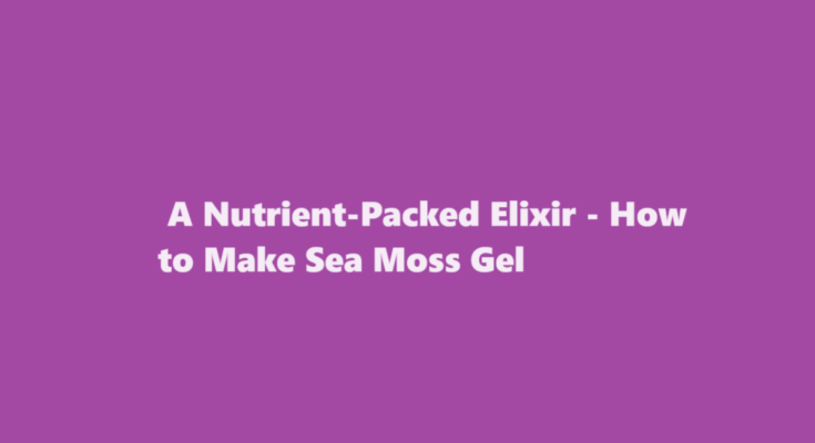 how to make sea moss gel