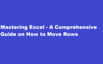 how to move a row in excel