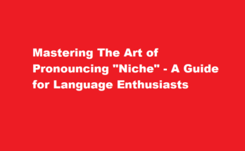 how to pronounce niche