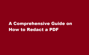 how to redact a pdf