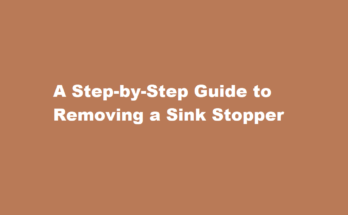 how to remove sink stopper