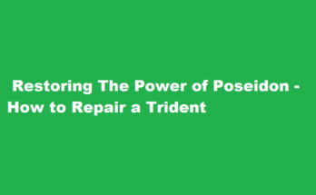 how to repair a trident
