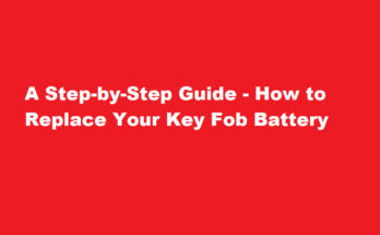 how to replace key fob battery