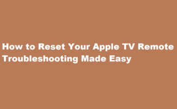how to reset apple tv remote