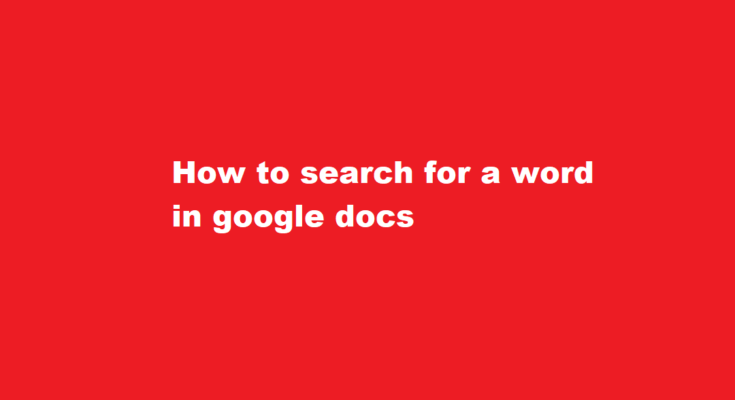 how to search for a word in google docs