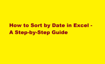 how to sort by date in excel
