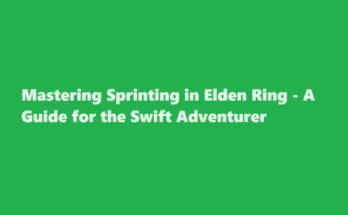 how to sprint in elden ring