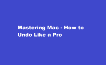 how to undo on mac