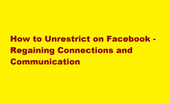 how to unrestrict on facebook