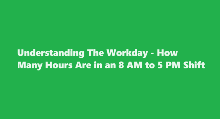 8am to 5pm is how many hours